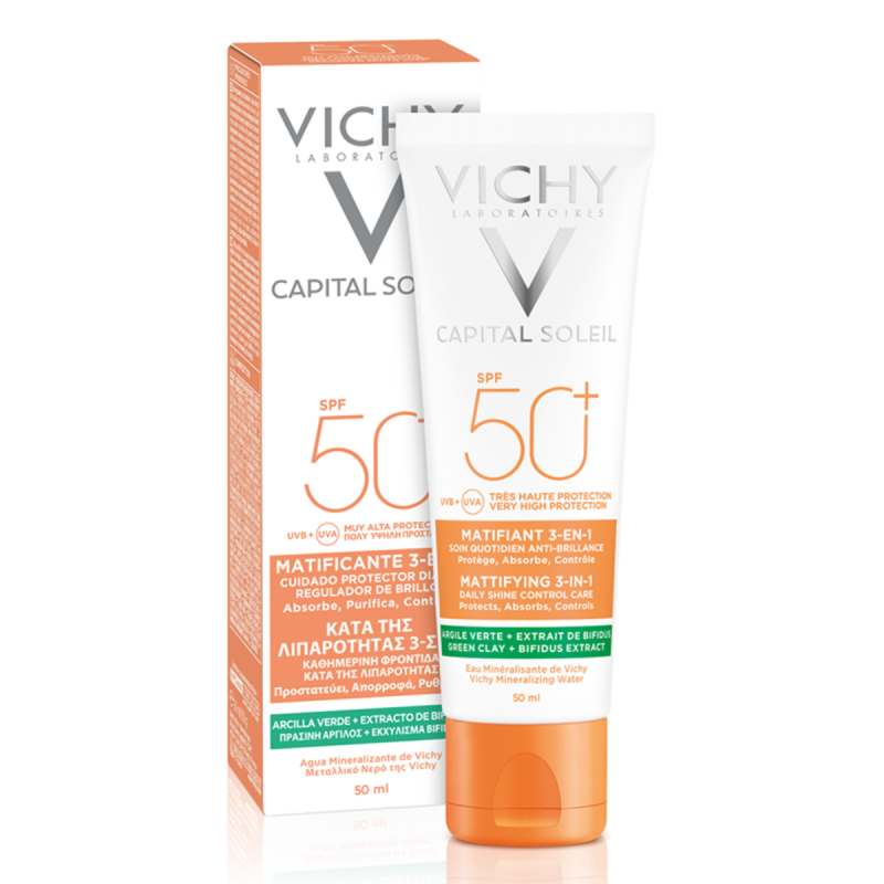 VICHY FPS 50+ CAPITAL SOLEIL MATIFICANTE 3 EN 1 OIL CONTROL X 50 ML