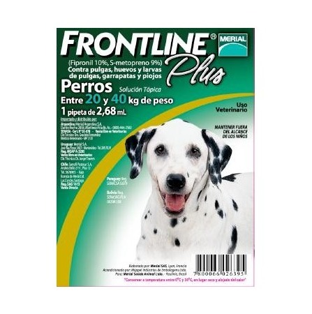 FRONTLINE PLUS PERRO PIPETA 20-40 KG X 2.68 ML