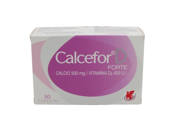 Calcefor D Forte calcio 500mg/vitamina D3 400 U.I x 30 cápsulas