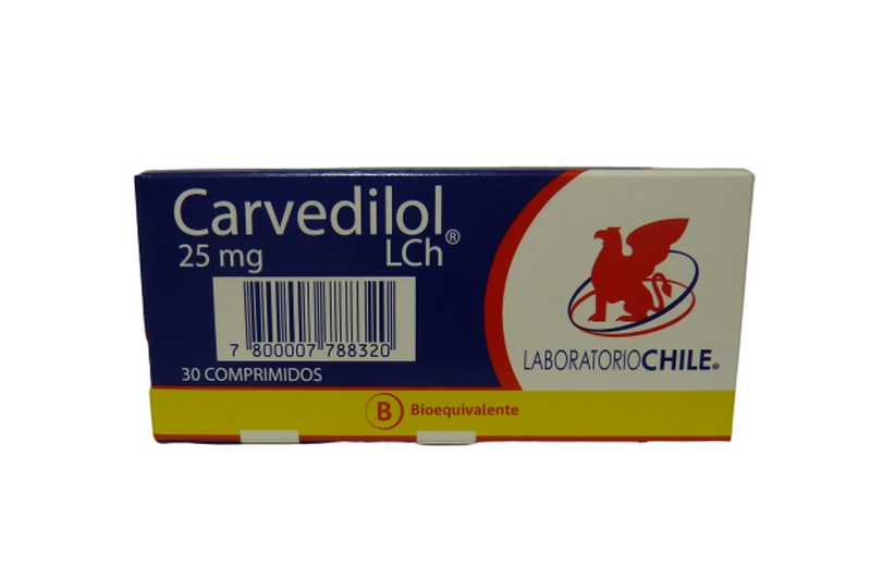 CARVEDILOL COM 25 MG X 30 CHILE (BE)